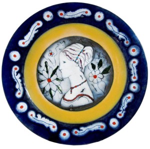 Ogromna patera emaliowana, Atelier Cellini, Włochy, lata 60