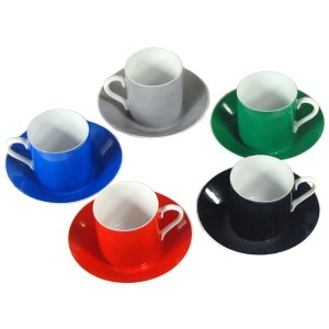 Kolorowe filiżanki kawowe, lata 70