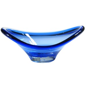 Szklana patera Glasbruk, Swecja, lata 60