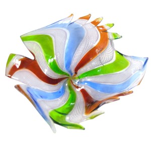 Paterka typu latticino fazoletto, Murano, Włochy, lata 60