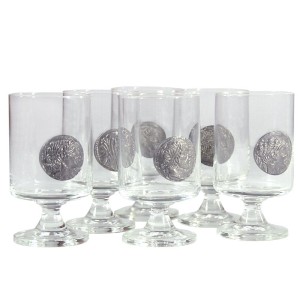 Szklanki z medalionami, Francja, lata 60