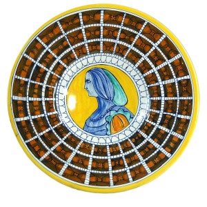 Patera z majoliki, Deruta, Włochy, lata 70
