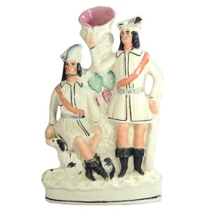 Wazon kominkowy Robin Hood i Mały John, Staffordshire, Anglia, XIX/XX w.