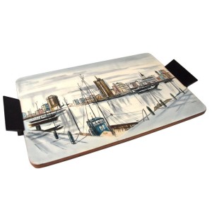 Taca z widokiem portu, lata 50