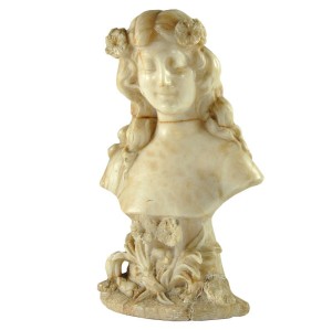 Marmurowe popiersie Art Nouveau, Włochy, przełom XIX/XX w.