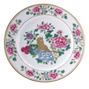 Ręcznie malowany talerz dekoracyjny, Francja, I poł. XX w.