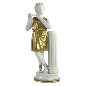 Złocona figurka ceramiczna Capodimonte, Włochy