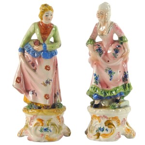 Para figurek Capodimonte, Neapol, Włochy, lata 50
