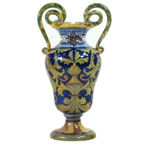 Wazon z majoliki, Alberto Rubboli, Gualdo Tadino, Włochy, lata 30 