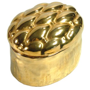 Złote puzderko ceramiczne, Holandia, lata 80