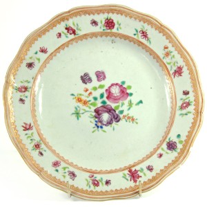 Talerz porcelanowy, Qianlong Fencai, Chiny, XVIII w.