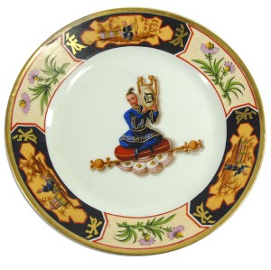 Talerz chinoiserie Porcelaine de Paris, Casse Maillard, Francja, XIX w.  