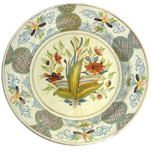 Duży talerz/patera fajansowa, Desevres, Francja, XIX w.