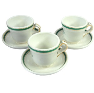 Filiżanki z grubej porcelany, Belgia, XIX/XX w.