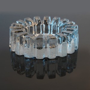 Szklana patera/popielnica Pukeberg, Szwecja, lata 70