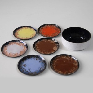 Sześć podstawek emaliowanych, Niemcy, lata 60